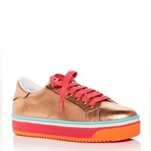 MARC JACOBS - Women's Empire Leather Lace Up Sneakers - Gold